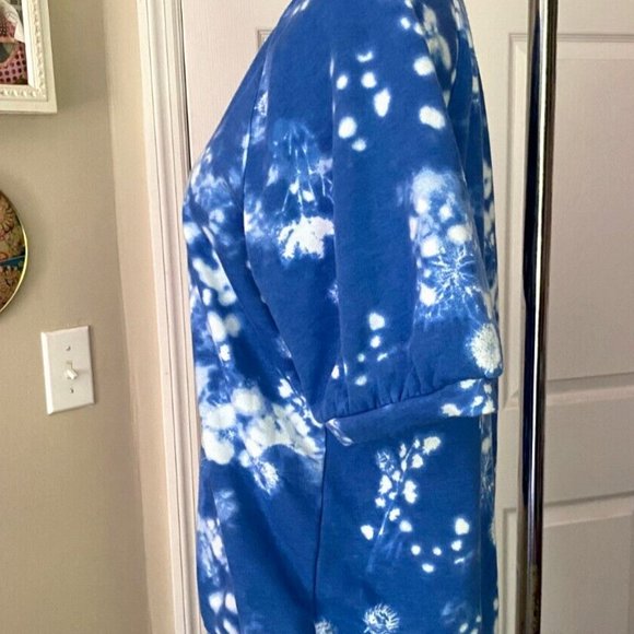 SONOMA Goods for Life BLUE tie dye Soft Cotton stretch Tunic Sweatshirt *MEDIUM* - Picture 3 of 7